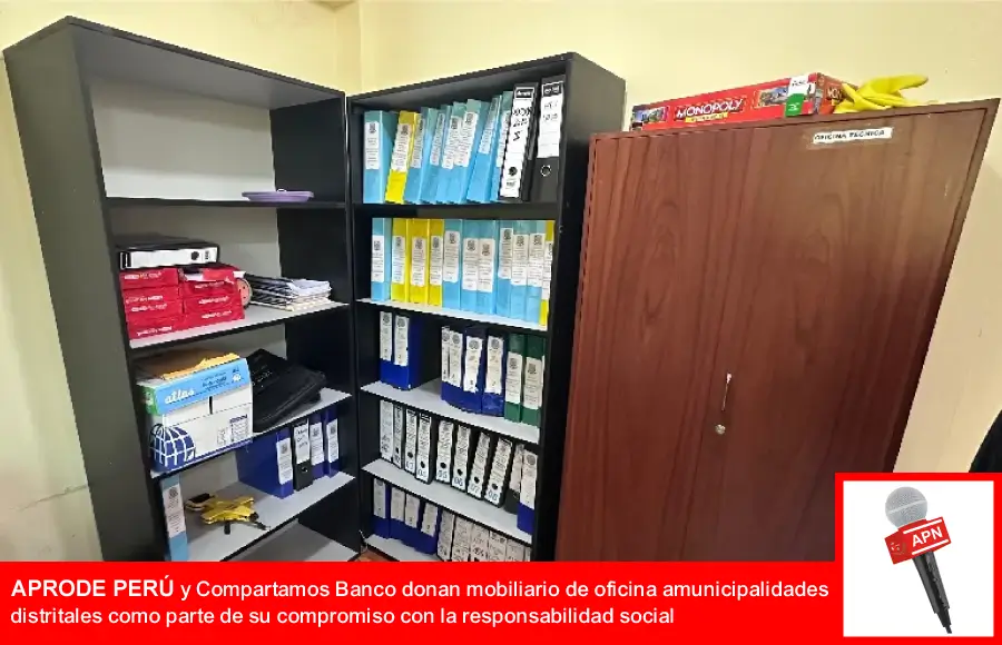APRODE PERÚ y Compartamos Banco donan mobiliario de oficina a municipalidades distritales como parte de su compromiso con la responsabilidad social