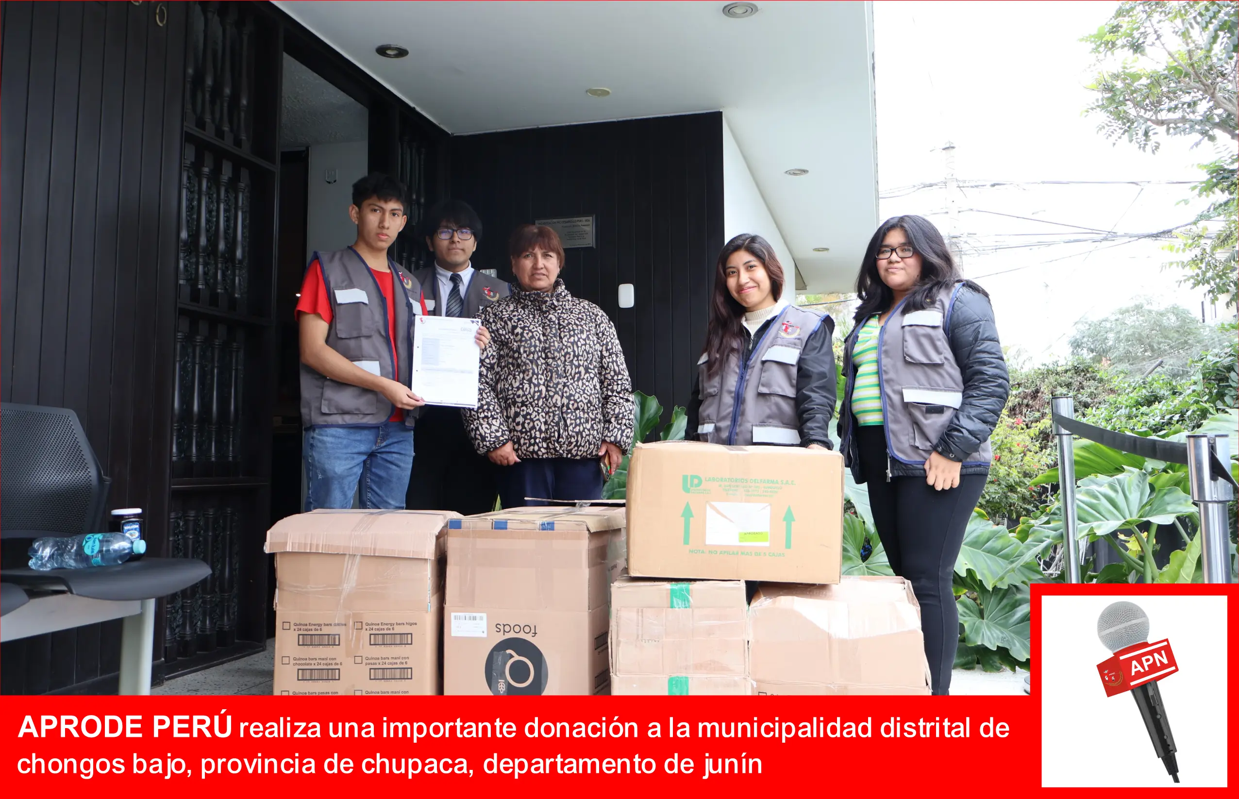APRODE PERÚ Realiza una importante donación a la municipalidad distrital de chongos bajo, provincia de chupaca, departamento de junín
